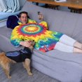 thumbnail image 3 of Rainbow Tie Dye Star Mandala Pattern Wearable Oversized Blanket,Wearable Blanket Hoodie for Adults,Cozy Hooded Blankets with Super Pockets,Super Warm Fuzzy Pullover for Women & Men, 3 of 6