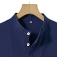 thumbnail image 4 of Gfyviroh Men's Short Sleeve Henley Shirts Big and Tall Button Pullover Tees Cotton Linen Casual Loose T-shirts, 4 of 6