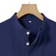 thumbnail image 3 of Ceisia Men's Shirt | Loose Stand Collar Short Sleeve Cotton-Linen Shirt | Breathable Textured Wrinkle (Multiple Solid Colors) Gift, 3 of 6