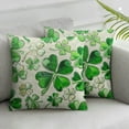 thumbnail image 3 of nygtbtfer St Patricks Day Square Pillow Green Lucky Shamrock Clover Decorative Square Pillow Cases Set of 2 Spring Holiday Throw Pillows Farmhouse Home Decor For Sofa Couch Bedroom Outdoor White, 3 of 7