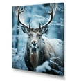 thumbnail image 2 of Designart "Winter Frost with Blue White Moose" Animals Wall Art Living Room, 2 of 5