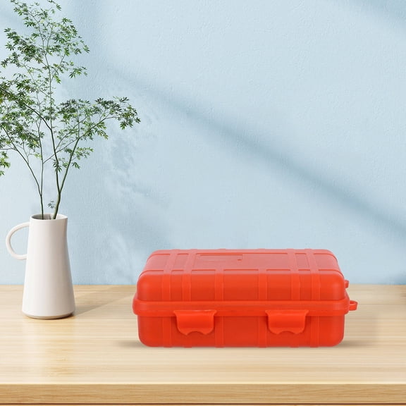 PBPBOX Small Tool Box Storage Box Orange PVC 1Pack for Valuable Items Electronics Outdoor
