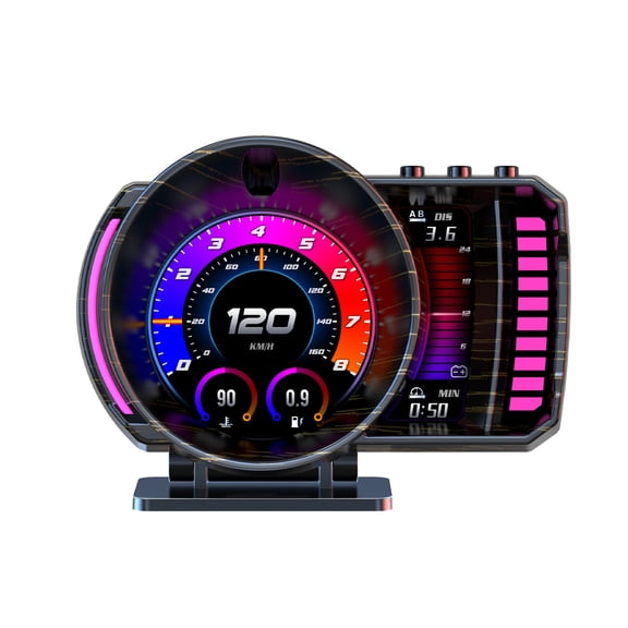 GPS Speedometer & Diagnostic Gauge – Acceleration/Brake Performance Tests, Real-Time MPH, RPM, Fuel, Voltage for Trucks/Cars