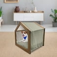 thumbnail image 3 of Geometric Pet House, Digital Pixel Featured Square Forms Diagonal Mosaic Modern Motif, Outdoor & Indoor Portable Dog Kennel with Pillow and Cover, 5 Sizes, Sea Green Dark Coral, by Ambesonne, 3 of 5