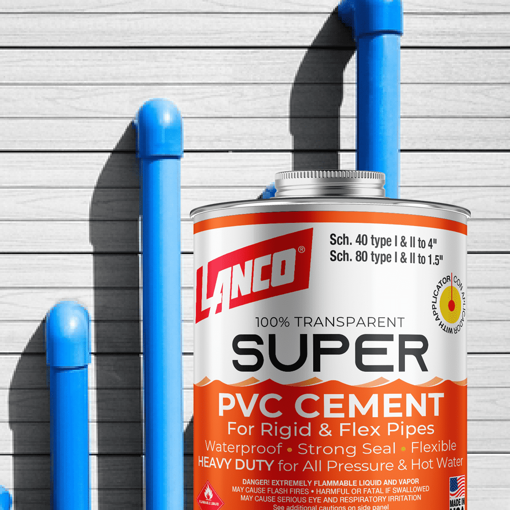 Lanco Pvc Pipe, Construction Adhesive Clear Finish, 8 ounce