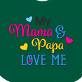 thumbnail image 4 of Inktastic My Mama and Papa Love Me with Hearts Boys or Girls Baby Bib, 4 of 4