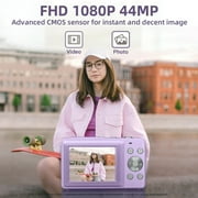 Melcam 1080P Digital Camera 44MP 16X Digital Zoom Compact Point and Shoot Camera Portable Small Camera Starter Camera for Teens Students Boys Girls Seniors(purple)