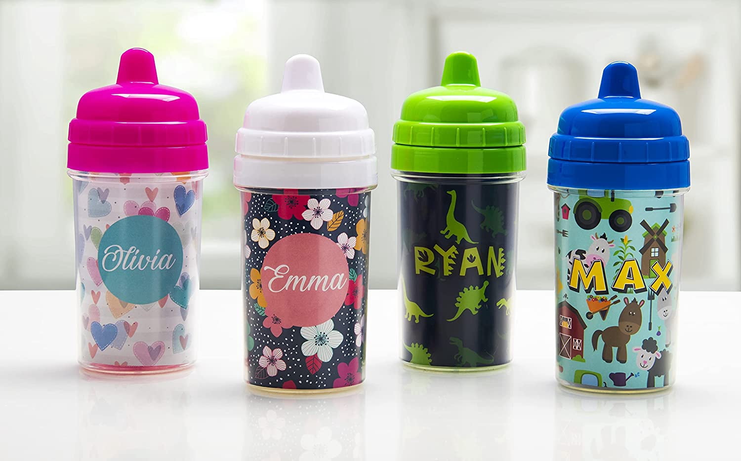 Thermo-Temp 10 oz. Personalized Toddler Sippy Cups in Blue - Pack of 24