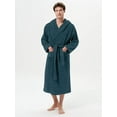 thumbnail image 2 of Men's Terry Cloth Robe Hooded Long Bathrobe Towel Cotton Big & Tall Spa Shower Dressing Gown, 2 of 6