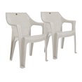 thumbnail image 1 of Set De 2 Sillas Exteriores De Plástico Con Diseño Rattan (Blanco Cantera), 1 of 4