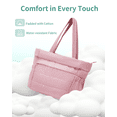 thumbnail image 6 of WANDF Puffy Tote Bag for Women,Quilted Puffer Work Tote with Tumbler Holder,15.6 Inch Laptop Bag with 8 Pockets,Lightweight Water-Resistant Shoulder Bag for Mom,Sister,Teacher,Nurse(Pink), 6 of 10