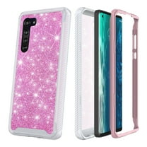 for Motorola Moto Edge Glitter Case Phone Case Dual Layer Full-Body Rugged Clear Back Case Drop Resistant Shockproof Case