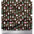 thumbnail image 1 of Soimoi Crepe Silk Fabric Pot & Cactus Tree Printed Fabric 1 Yard 42 Inch Wide, 1 of 1