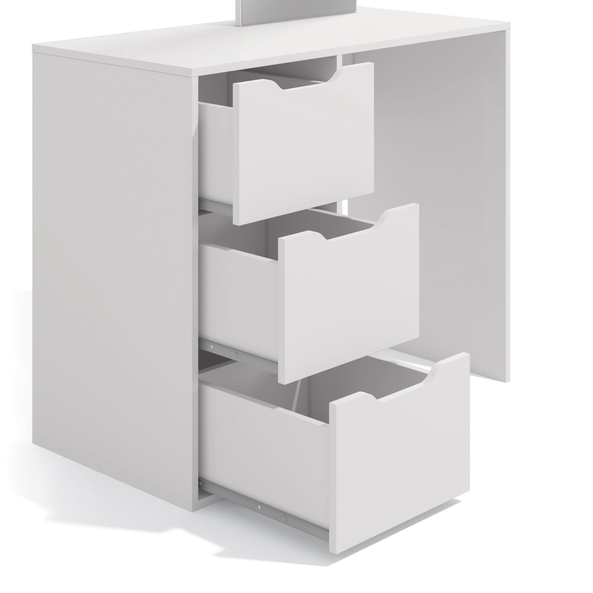 Kappesberg Cristiana White Modern Vanity with Mirror and 3 Drawers – 35.8”W - for Adults and Teens