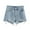 Light Blue, variant on Mrat Ladies Linen Pant Women's Fashion Solid Color Irregularity Rough Selvedge Euryscelia Denim Shorts Women Dress Pants S-595 Black M