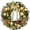 Golden Bow, variant on JoanKaren 24in Lighted Pre-Lit Christmas Wreaths with Timer,20 Light Flower Bowknot Pine Cones Balls Candy for Front Door Wall Decor,Gold&White