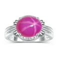 thumbnail image 3 of RYLOS Rings for Women 14K White Gold Ring 12X10MM Gemstone &  Diamonds Great Ring for Middle or Pointer Finger July Star Ruby Jewelry Size 11.5, 3 of 7