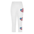 thumbnail image 4 of Juslio Girls Capris Kids Girls Fashion Print Summer Leisure Yoga Leggings Sports Cropped（White Capris， 12 Years）, 4 of 8