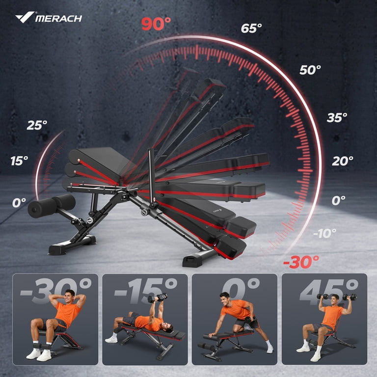 Merach Adjustable Foldable Weight Bench, 990 lbs Capacity photo 7