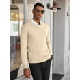 thumbnail image 2 of HAOMEILI Mens V Neck Dress Sweater Long Sleeve Slim Fit Fashion Pullover Sweater, 2 of 6