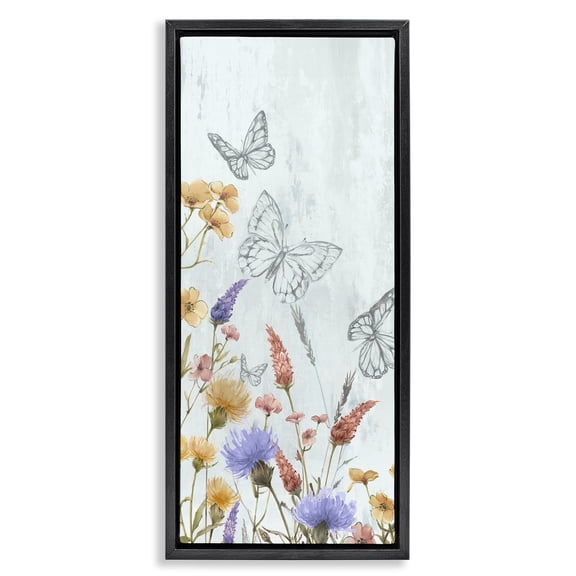 Stupell Industries Traditional Black Floating Frame Canvas Art, 11 x 25, by Alex Black
