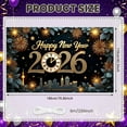 thumbnail image 2 of Golden Theme Happy New Year Banner Festive 2026 Banner Fireworks Decor Star Pattern Celebration Banner for New Year Party Holiday Celebration Indoor Decoration, 2 of 9