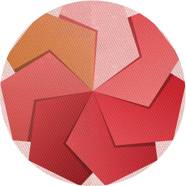 Ahgly Company Tapis Rond Lavable en Machine Intérieur Transitionnel Rose Saumon Clair, 7 Pieds Rond
