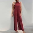 thumbnail image 4 of CHUMUD Womens Dressy Jumpsuits Long Pants Sleeveless Halter Jumpsuits Loose Wide Leg Casual Jumpsuit, 4 of 7