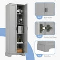 thumbnail image 3 of S-HOME Storage Cabinet with Two Doors in White, Adjustable Shelf MDF Board for Bathroom & Office Organization，Grey, 3 of 12