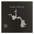 thumbnail image 1 of Lake Saxon Map 24x24" Black Metal Wall Art Office Decor Gift Engraved Florida, 1 of 2
