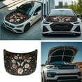 thumbnail image 7 of Yuyamidu Butterfly Car Hood Cover Protector Floral Vehicle Side View Mirror Wrap 3pcs Elastic Car Front Hood Cover Removable Mirror Covers Auto Accessories for Cars Sedans, 7 of 7