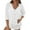 White -SF10, variant on Inglocry Women's Linen Button Down T Shirts 3/4 Sleeve V Neck Tops Casual Summer Ladies Tees Roll Up Cotton Linen Shirt Green XL