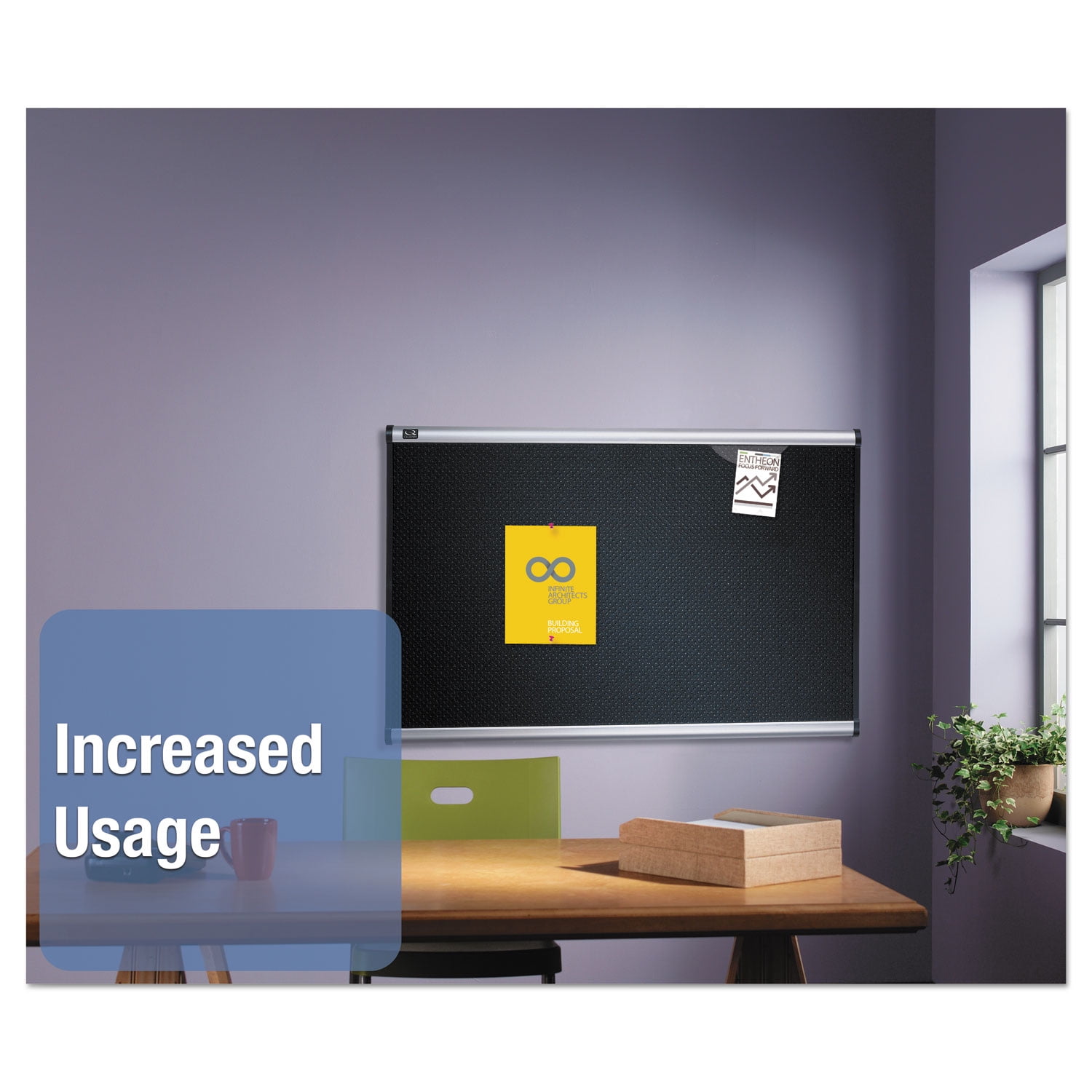 Quartet Prestige Embossed Foam Bulletin Board, 36 X 24, Black, Aluminum Frame