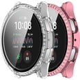 thumbnail image 2 of KOMI Screen Protector Intended for Samsung Galaxy Watch 7 40mm 44mm Bling Case Women Diamond Rhinestone Hard PC Rugged Bumper with Tempered Glass Accessories (Silver&Pink, 44mm), 2 of 7