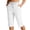 White, variant on SBYOJLPB Women's Capris Pants Elastic Waist Drawstring Loose Casual Cropped Trousers with Pockets