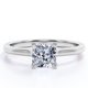 thumbnail image 1 of JeenMata Anillo de Moda con Solitario de Corte Cojín de 1 Quilate con Engaste en Garras en Baño de Oro Blanco de 18 K sobre Plata, 1 of 5