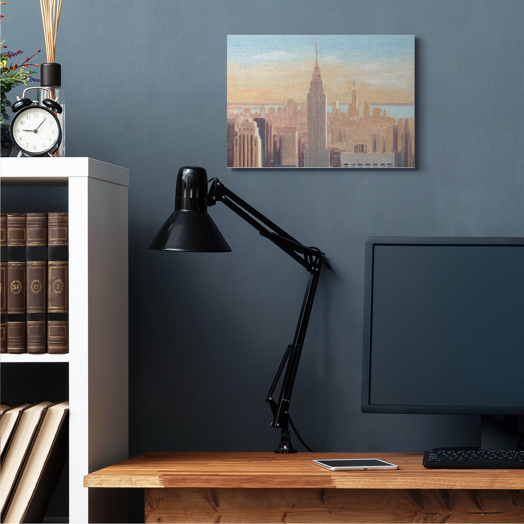 Stupell Industries Manhattan Cityscape at Dawn Urban Architecture Canvas Wall Art, 16 x 20, Design by James Wiens