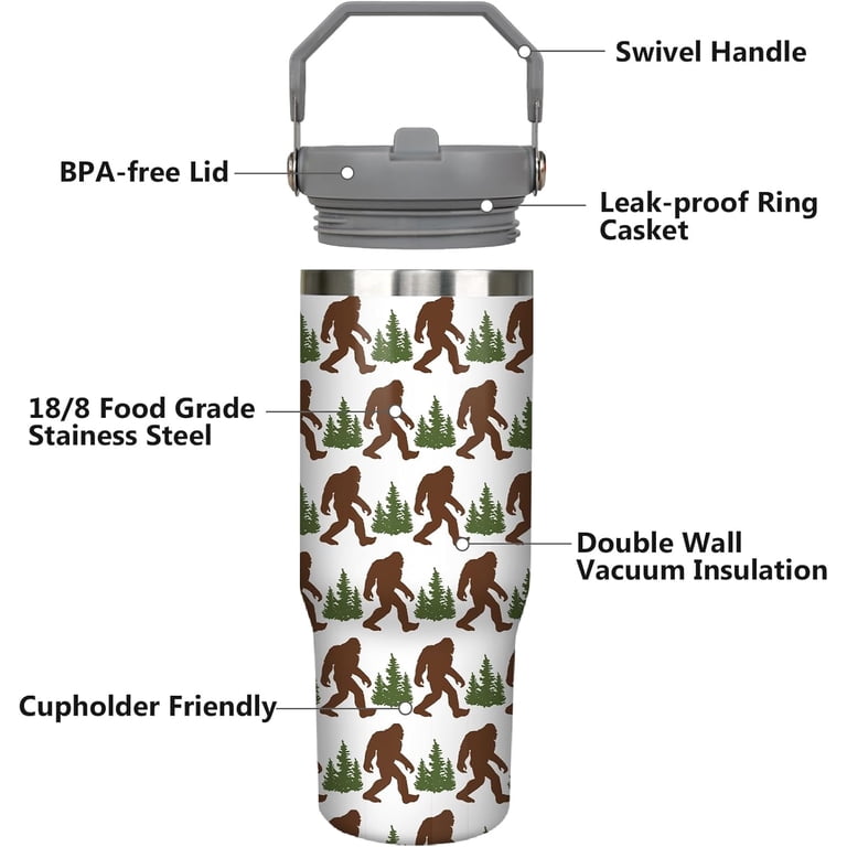 30oz Bigfoot Tumbler with Top Handle and Flip Straw Bigfoot/Sasquatch Gifts  Cup for Dad Father''s Day Birthday Christmas Gifts for Men - Walmart.com