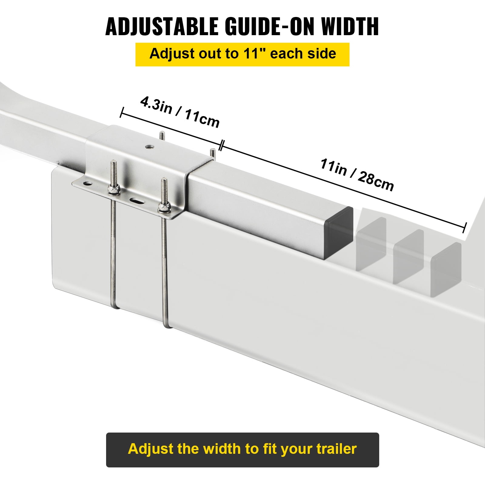 KFFKFF Boat Trailer Guide-Ons, 2 PCS Steel Trailer Guides with Rust-Resistant Finish, Carpet-Padded Boards, Mounting Hardware Included, Suitable for Ski, Fishing, or Sailboat Trailers