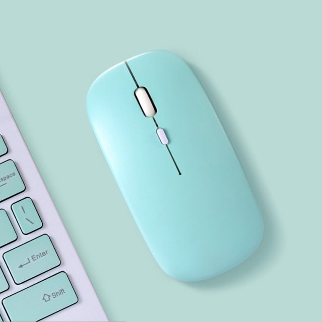 Ratón inalámbrico GUUGEI con Bluetooth, silencioso, para ordenador portátil, PC, mini, ultrafino, modo único, con batería, para juegos