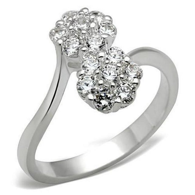 Silver 925 Sterling Silver Ring with AAA Grade CZ, Clear - Size 8