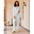 thumbnail image 4 of Ekouaer 2 Pack Women's Pajama Set Long Sleeve Top with Jogger Pants Lounge Sets Sleepwear Loungewear with Pockets, 4 of 5