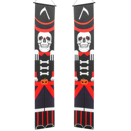 

HOMEMAXS 1 Pair of Halloween Hanging Banner Front Door Porch Signs Door Decor Halloween Supplies