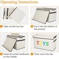 thumbnail image 5 of VICTORICH Extra Large Children's Collapsible Toy Storage Fabric 32 gal Kids Room Toy Chest, Beige, 5 of 8