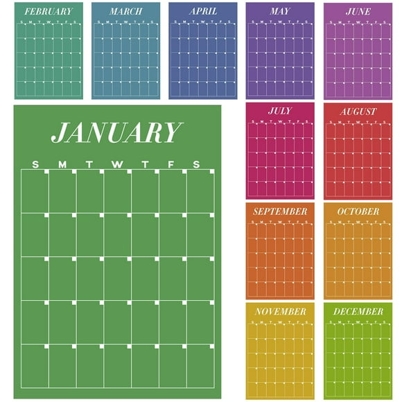 Calendario de Pared Fullhawl 2025-2026 para Borrar en Seco 30 x 42 cm 12 Meses
