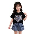 thumbnail image 2 of ZOYOEN Toddler Girls Fashion Outfits Set- Casual Cute Short Sleeve Baby Summer Clothes Embroidered T Shirts and Denim Shorts Black Size 4 T, 2 of 6