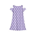 thumbnail image 6 of XADYUY Summer Dress for Girls 7-8 Casual A-Line Sleeveless T-Shirt Dress for School Polka Dot Summer Crew Neck Swing kids sundresses girls 4-16,Light Purple 11-12 Years, 6 of 6
