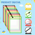 thumbnail image 4 of 28Piece Work Note Holder Reusable Pocket Plastic File Bag Dry Erase Sleeve for Teacher Office Organization B, 4 of 8