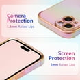 thumbnail image 3 of MYKOMI for iPhone 13 Case 6.1 inch,Cute Colorful Iridescent Plating Edge Case with Love Hearts Pattern,Camera Lens Protection Shockproof Phone Case for Women Girls, 3 of 9