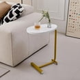 thumbnail image 6 of Tcbosik C Shaped Sofa Side Tables Set of 2, 17.7" End Table with Faux Marble, Night Stand with Metal Frame for Small Space, Living Room, Bedroom, White, 6 of 7